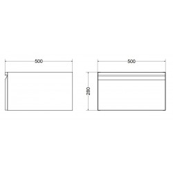 Meuble Sous-Vasque de Salle de Bain ALTERNA Zao 1 Tiroir Taupe 50x50x28cm avec Plan Vasque