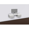 Meuble Sous-Vasque de Salle de Bain ALTERNA Zao 2 Tiroirs Taupe 50x50x28cm avec Plan Vasque 180x50x9cm