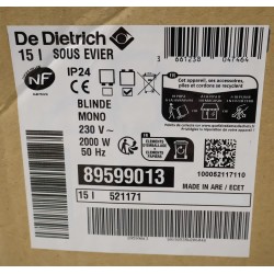 Chauffe-Eau 15L DE DIETRICH Sous-Évier Cor-Émail Mural Monophasé - 89599013
