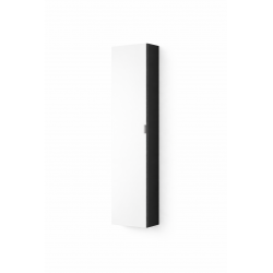 Meuble Colonne de Salle de Bain 152x40cm AQUANCE Prag 1 Porte Miroir Double Face Noir - MDAXMM4014