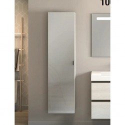 Meuble Colonne de Salle de Bain 152x40cm AQUANCE Prag 1 Porte Miroir Double Face Noir - MDAXMM4014