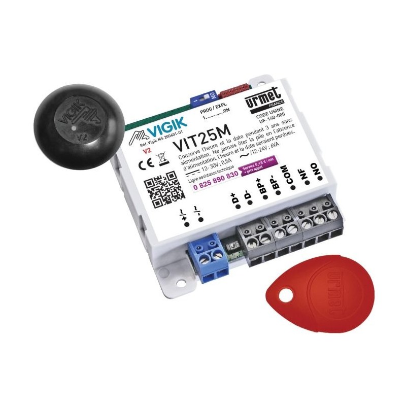 Kit Vigik 1 porte 5 appartements URMET Vit25M avec 3 Badges Résidents Programmés par logement - 16090005