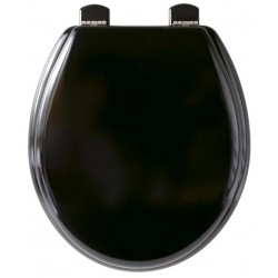 Abattant de Toilette OLFA Tradition Noir avec Couvercle avec Charnières en Acier Inoxydable - 7TD00020201B