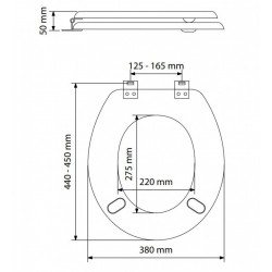 Abattant de WC Toilette OLFA Tradition Noir avec Couvercle