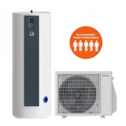 Chauffe-Eau Thermodynamique 270L THERMOR Aéromax Split 3 Connecté Stable avec Unité Extérieure - 296518-296519