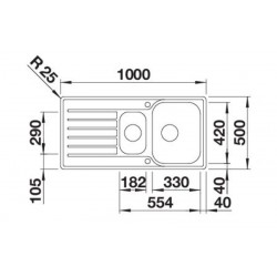 Évier Inox à Encastrer 100x50cm BLANCO Lantos 2