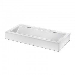 Lavabo Collectif Suspendu DELABIE Mineralcast Sans Trou de Robinetterie Blanc - 454120 - NEUF