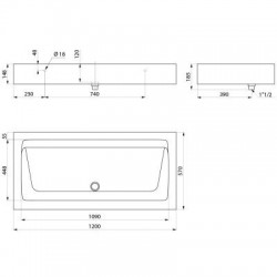 Lavabo Collectif Suspendu DELABIE Mineralcast Sans Trou de Robinetterie Blanc