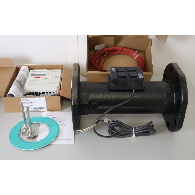 Compteur d'Énergie Thermique SENSUS Polluflow DN80 Pollutherm EC 90° avec raccords - 08001702