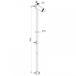 Ensemble de Douche Temporisé avec Amorceur DELABIE Sporting Mural en Applique Chromé