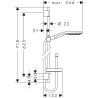 Ensemble de Douche avec Douchette HANSGROHE Raindance Select 150 et Barre Unica'S Puro 65cm Chromé
