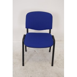 Lot de 4 Chaises de Bureau Réunion Bleu/Noir Empilables 4 Pieds - L4CB