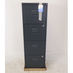 Meuble Classeur Métallique 4 Tiroirs pour Dossiers Suspendus de Bureau H130xL41xP40mm Anthracite - PFA4F-GA