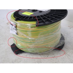 Touret 500m de Câble Souple H07V-K 6mm² LTC Fil Électrique de Terre Vert/Jaune