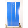 Vestiaire Industrie Propre 3 Colonnes Fermeture Moraillon 180x89x50cm Bleu Gris - WMIP3-GB