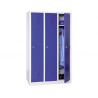 Vestiaire Industrie Propre 3 Colonnes Fermeture Moraillon 180x89x50cm Bleu Gris - WMIP3-GB - NEUF Déclassé