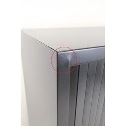 Armoire Basse à Rideaux de Bureau MTI 2 Tablettes Corps et Rideaux Noir 120x105x43cm