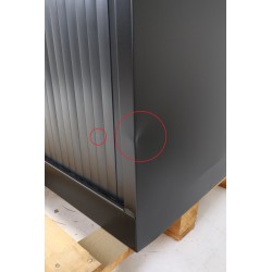 Armoire Basse à Rideaux de Bureau MTI 2 Tablettes Corps et Rideaux Noir 120