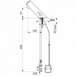 Mitigeur Électronique de Lavabo DELABIE Tempomatic MIX 5 Chromé - 499006