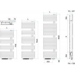 Sèche-Serviettes Électrique 1000W IRSAP Soul S Booster avec Télécommande Mât à Droite Blanc - UBE055AJ8A401NNN - NEUF