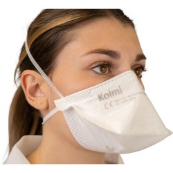 Lot de 100 Masques de Protection Jetables KOLMI OXYGEN FFP2 Type IIR Taille M Blanc - M52014-WH-MB
