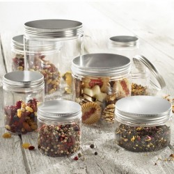 Lot de 144 Pots à Couvercle SOLIA Tornillo Transparent 1000ml en Pet - BU14010