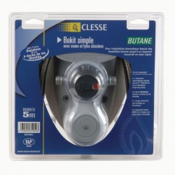 Kit d'Installation Domestique pour Bouteille Butane CLESSE Détente avec Vanne et Lyres en Inox Bukit S - 857NVX1 - NEUF