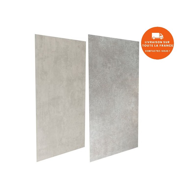 Panneau Mural JACOB DELAFON Panolux H2335xL1200mm pour Cabine de Douche Béton Gris Nuage/Gris Fer- E63000-D29