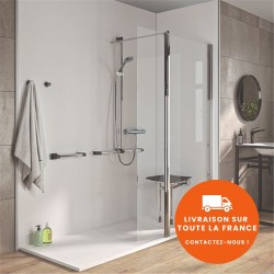 Lot de 2 Panneaux de Douche en PVC  AKW Alvéo 60X255 cm Blanc Brillant - 27830WHG - NEUF