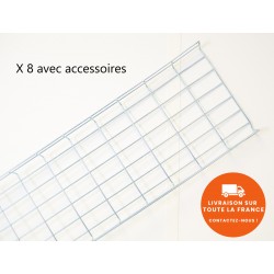 Chemins de Câbles OB PROFILS 8 Goulottes L3mxl310mmxh54mm + 11 Couvercles L2m + Accessoires fixation - OB2-200