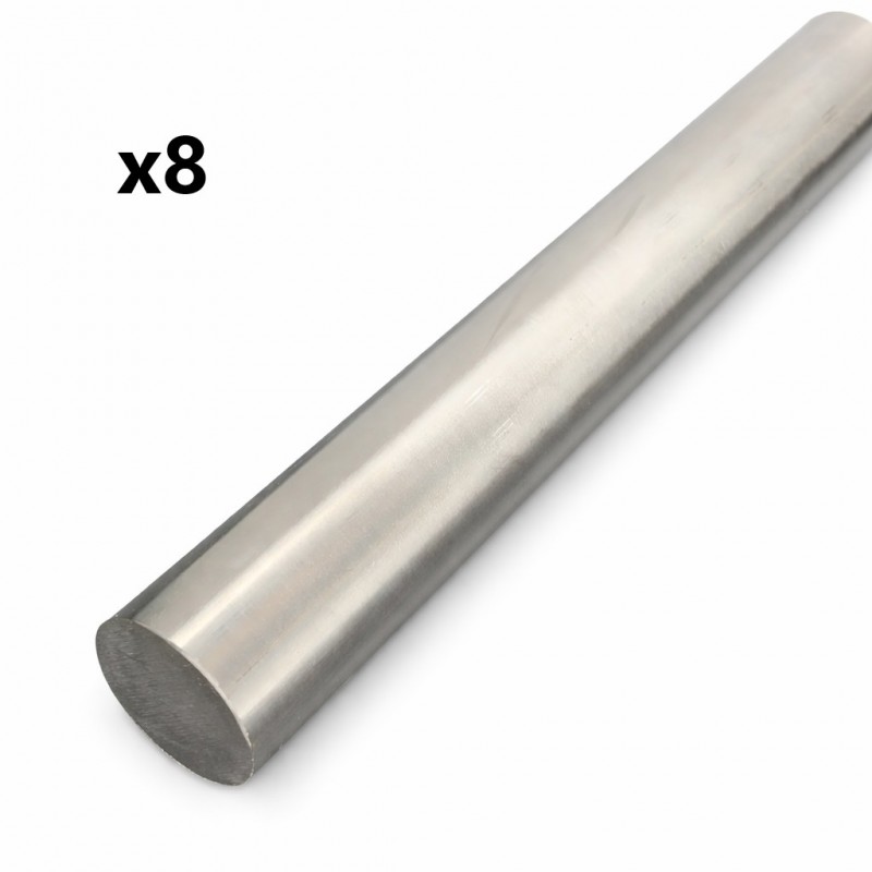 Lot de 8 Barres Tiges Rondes Pleines Inox Ø10mm Longueur 3,10m