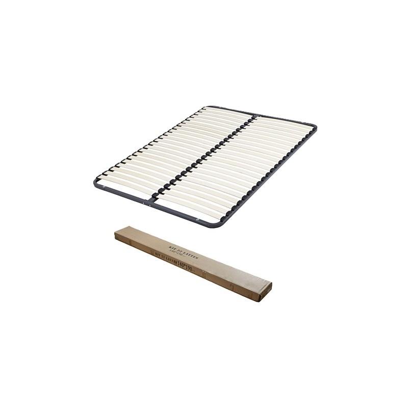 Sommier Cadre à Lattes 140x190cm EBAC 22 Lattes Bois - SDK22 - NEUF