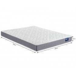 Matelas Ressorts 140x190cm 8 HEURES Futé Soutien Médium Épaisseur 21cm - MR140190