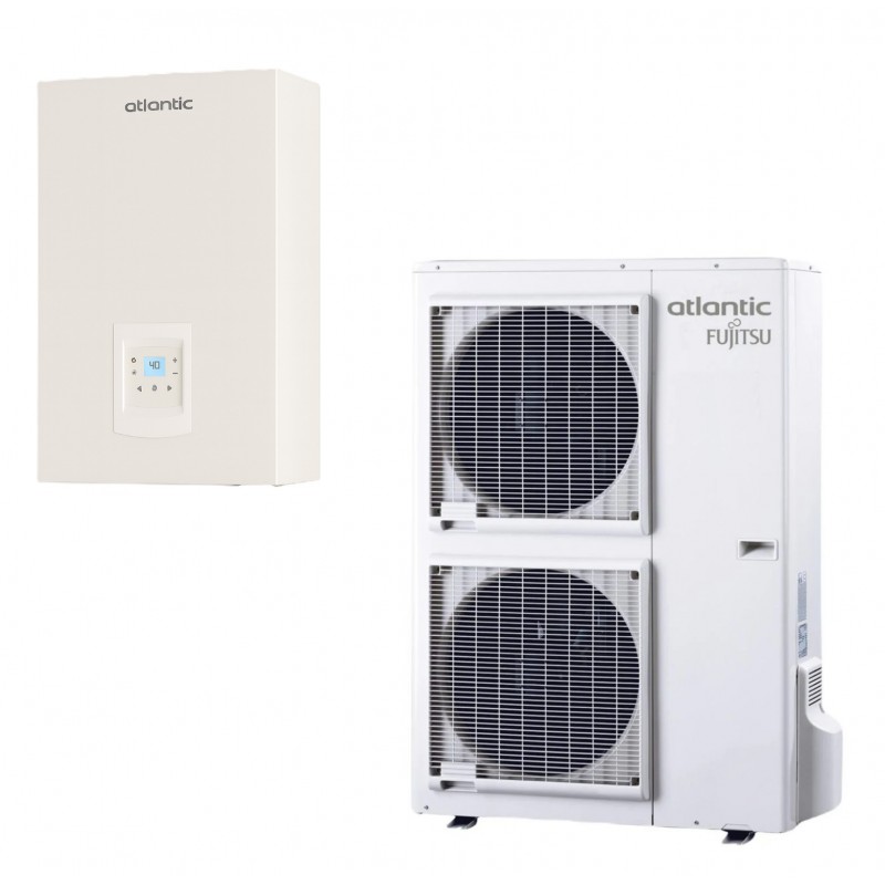 Ensemble de Pompe à Chaleur Air/Eau 14kW ATLANTIC FUJITSU Isilia S 16 Triphasé + Kit Appoint Puissance 6kW - 520250-520418