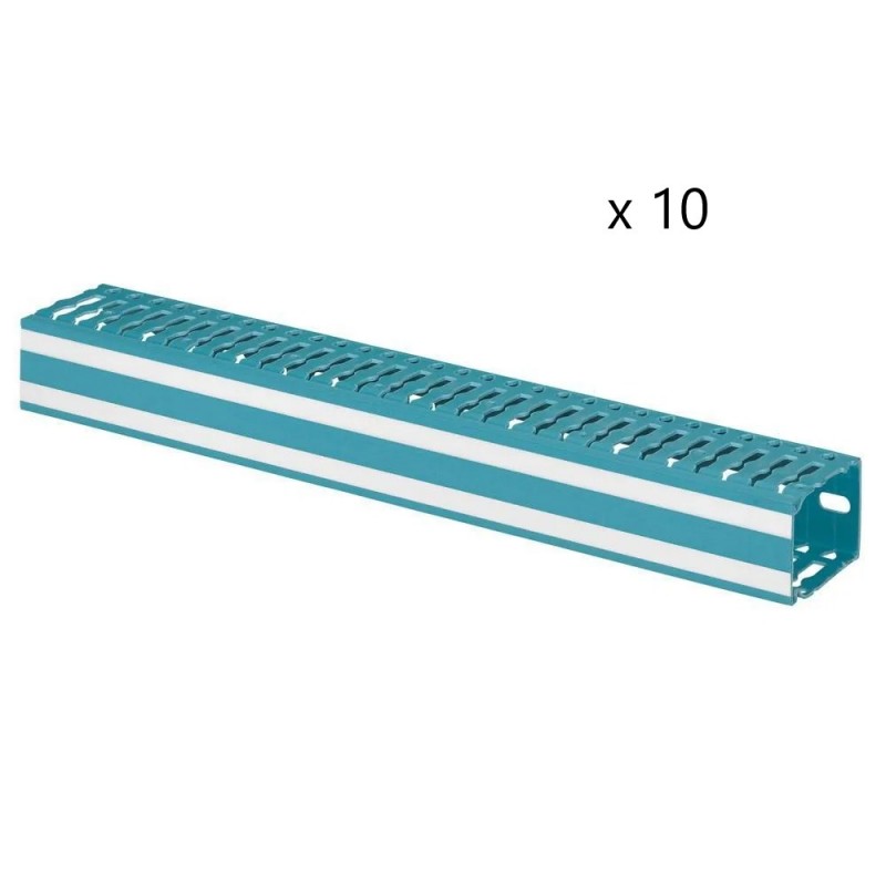 Lot de 10 Goulottes de Câblage Longueur 2m LEGRAND Lina 25 60x80mm Bleu - 036213 - NEUF