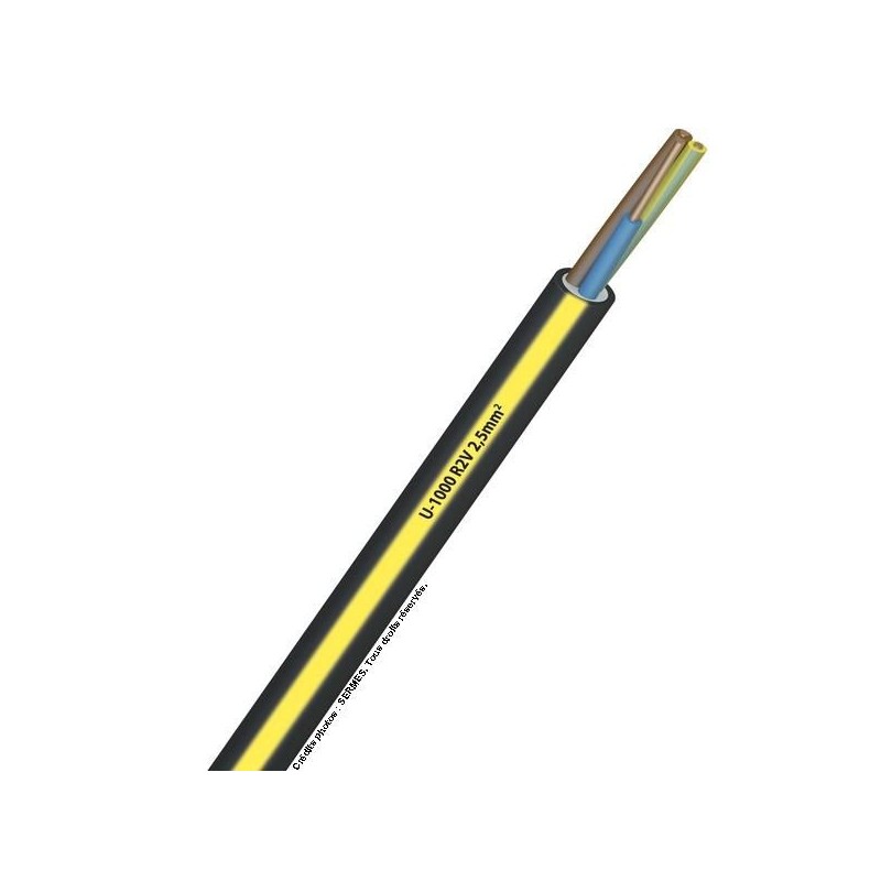 Touret de 500m de Câble Rigide SERMES U-1000 R2V 2x2.5mm² - 12113265 - NEUF