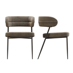 Lot de 2 Chaises en Tissu Intérieures Design AKANTE Londres Twill