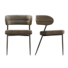 Lot de 2 Chaises en Tissu Intérieures Design AKANTE Londres Twill
