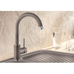 Mitigeur d'Évier de Cuisine BLANCO Mida Col de Cygne Orientable à 360° Noir - 526145