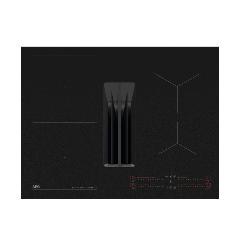 Plaque de Cuisson Vitrocéramique avec Hotte Intégrée AEG Aspirante SaphirMatt Anti-Rayures 70cm - TH74CB03FZ - NEUVE Déclassée