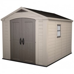 Abri de Jardin 8.1m² KETER Factor 8x11 en Résine Beige et Marron - 17197917 - NEUF Déclassé