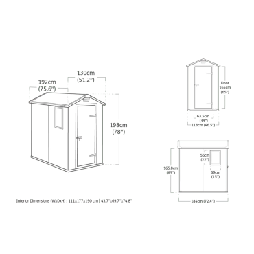Abri de Jardin KETER Manor 4x6S Gris pour Rangement Extérieur - 17197126