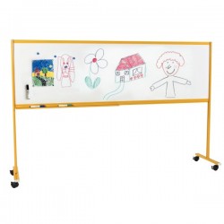 Tableau Blanc Effaçable et Magnétique Double Face Sur Pieds pour Enfants 60x200cm - 8569