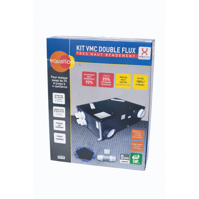 Kit VMC Double Flux EQUATION 2 Haut Rendement HR92 - 80130629 - NEUF