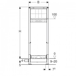 Bâti-Support pour Douche Sanitaire GEBERIT Duofix 130cm