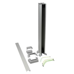 Colonnette 1 Compartiment 2 Faces à Clippage Direct PLANET WATTOHM Logix Hauteur 68cm couvercle en Aluminium - PW32316