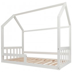 Lit Cabane Blanc 70x140cm PRÉMAMAN Prémissori Montessori pour Bébé et Enfant - PCHVWD-CCC-UNQ