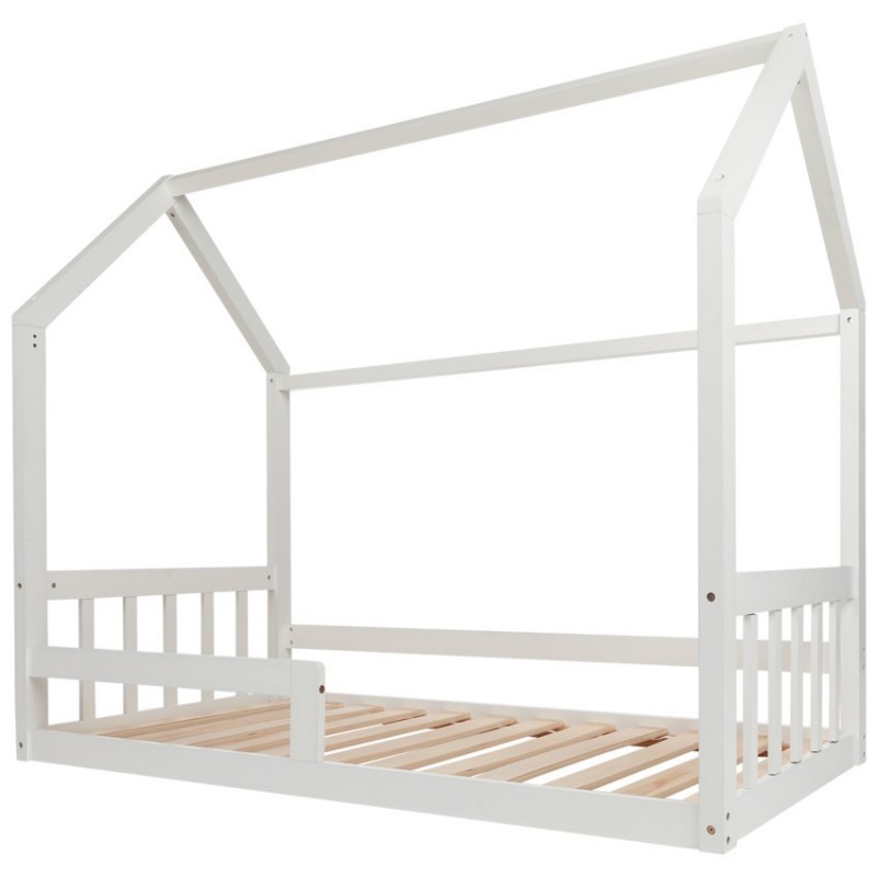 Lit Cabane Blanc 70x140cm PRÉMAMAN Prémissori Montessori pour Bébé et Enfant - PCHVWD-CCC-UNQ
