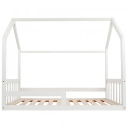 Lit Cabane Blanc 70x140cm PRÉMAMAN Prémissori Montessori pour Bébé et Enfant -