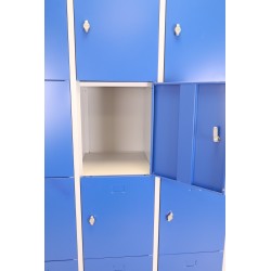 Vestiaire 12 Casiers Multicases 190x120x45cm Moraillon Porte Cadenas Gris et Bleu - NT.MU.12
